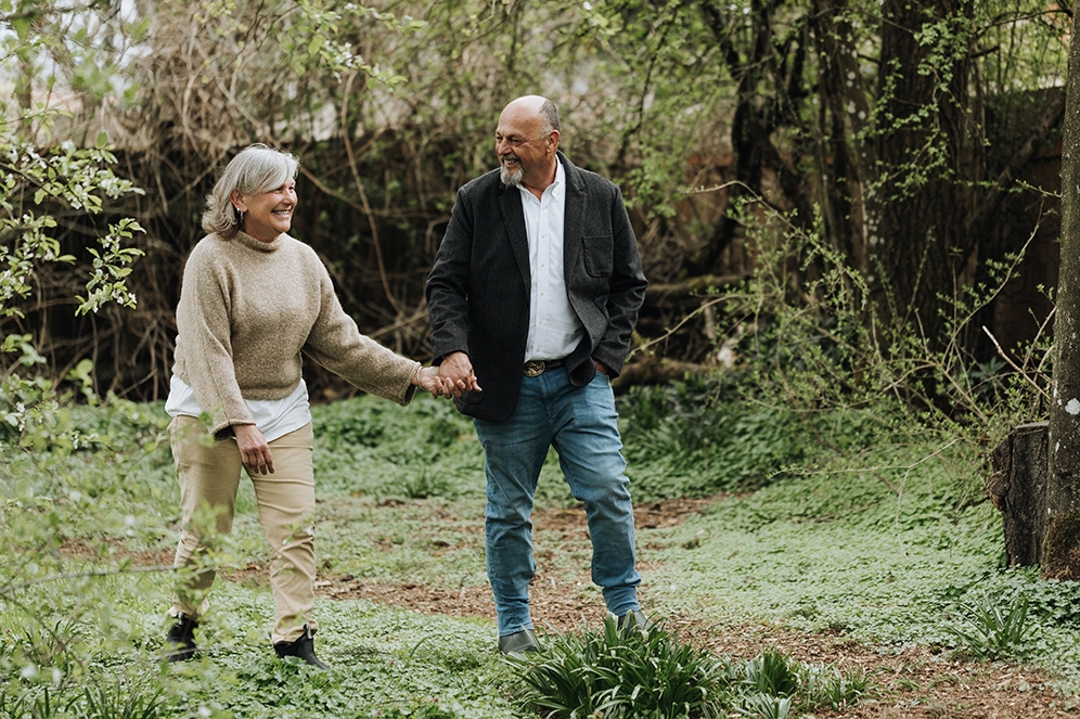 Couple walking in the park