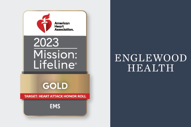 AHA Mission Lifeline EMS Gold 2023 award badge